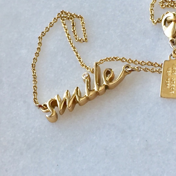 kate spade Jewelry - ♠️kate spade “Smile” Gold Toned Word Necklace♠️